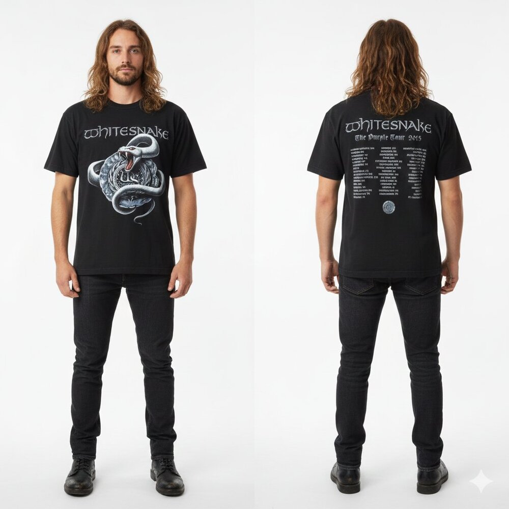 White Snake Vintage Tour T-Shirt Men's M‎ Graphic Band Tee